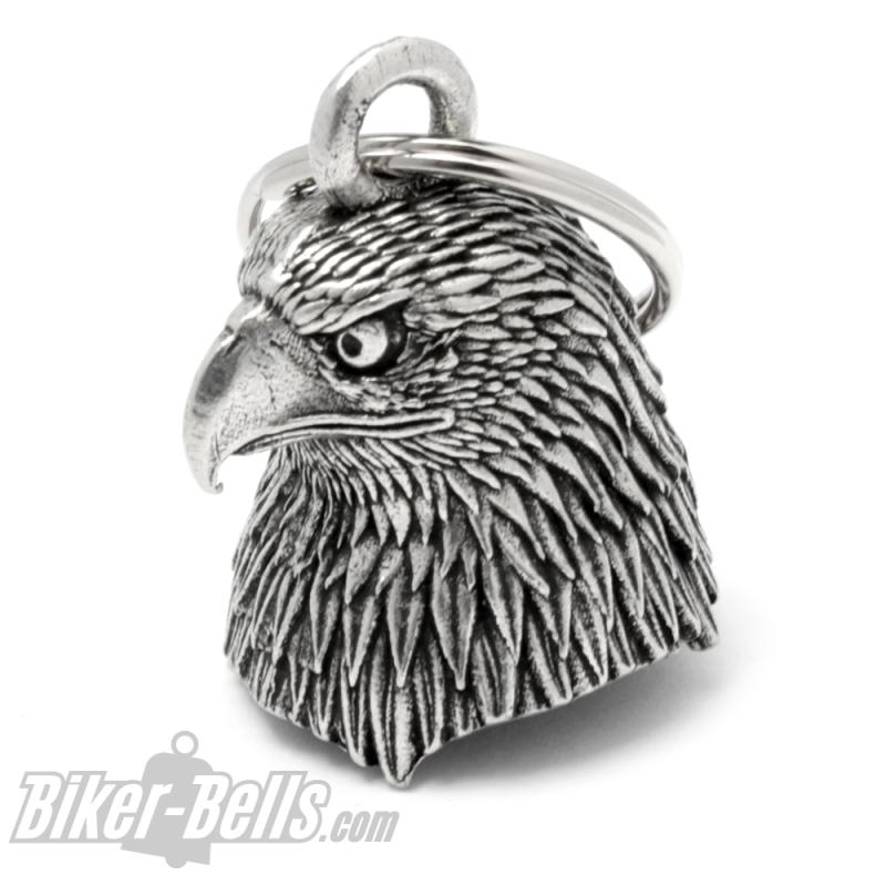 3D Adler-Kopf Biker-Bell Motorrad Glücksglocke Biker Geschenk Eagle Ride Bell